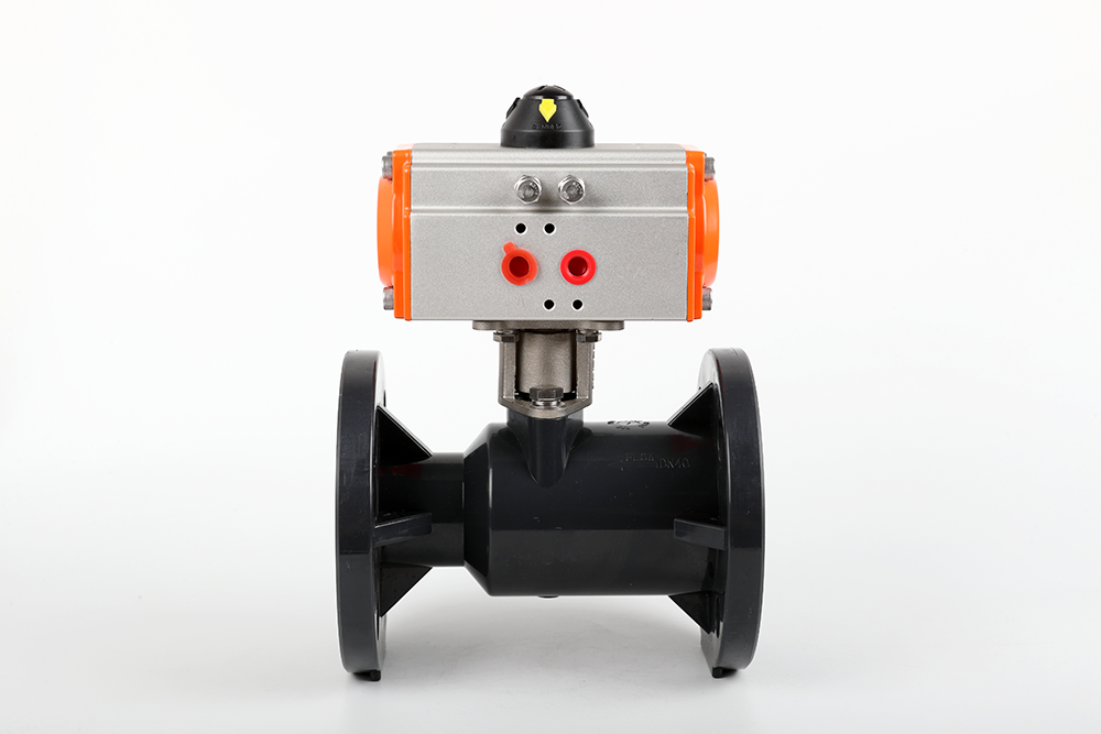 临泽气动法兰一体球阀